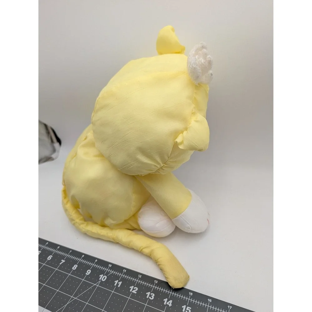 Fisher Price Puffalump Plush Cat Yellow 1986 8002 Stuffed Animal Toy No Dress